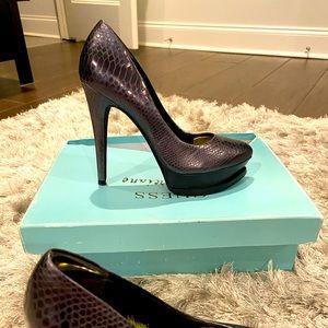 Marciano blue black high heels, barely worn